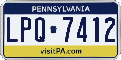 PA license plate LPQ7412