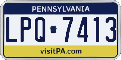 PA license plate LPQ7413