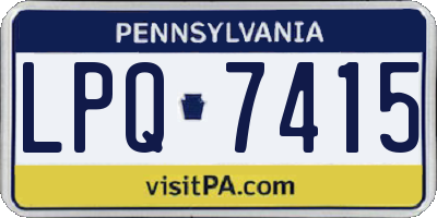 PA license plate LPQ7415
