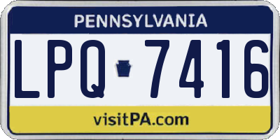 PA license plate LPQ7416