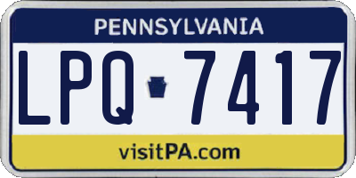 PA license plate LPQ7417