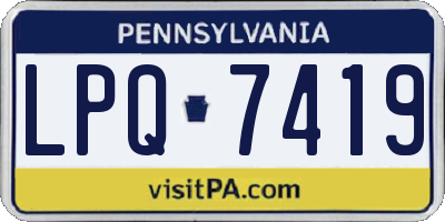 PA license plate LPQ7419
