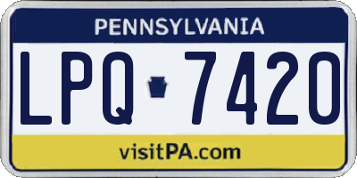 PA license plate LPQ7420