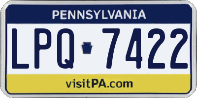 PA license plate LPQ7422