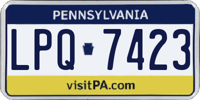 PA license plate LPQ7423