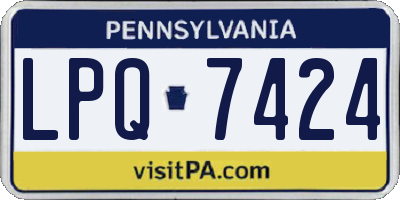 PA license plate LPQ7424