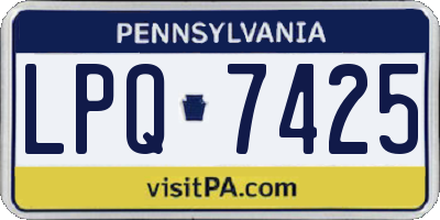 PA license plate LPQ7425