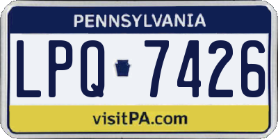 PA license plate LPQ7426