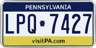 PA license plate LPQ7427