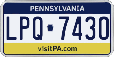 PA license plate LPQ7430
