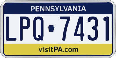 PA license plate LPQ7431