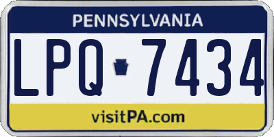 PA license plate LPQ7434