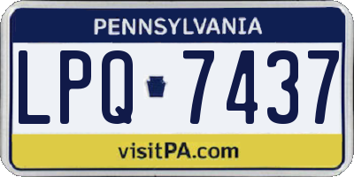 PA license plate LPQ7437