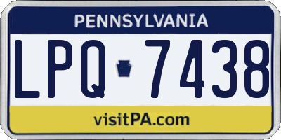 PA license plate LPQ7438