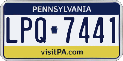 PA license plate LPQ7441