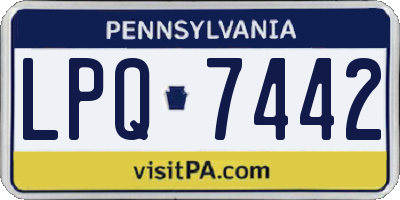 PA license plate LPQ7442
