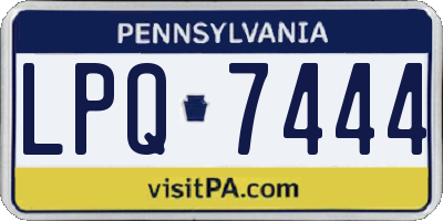PA license plate LPQ7444