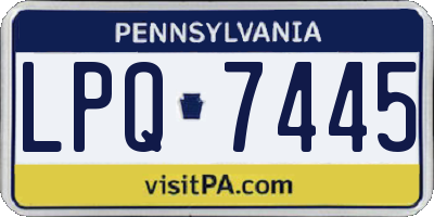 PA license plate LPQ7445