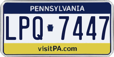 PA license plate LPQ7447