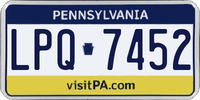 PA license plate LPQ7452