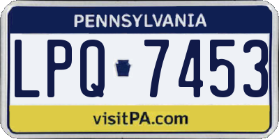 PA license plate LPQ7453
