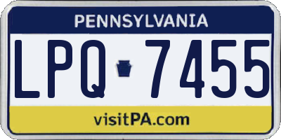 PA license plate LPQ7455