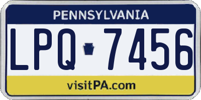PA license plate LPQ7456