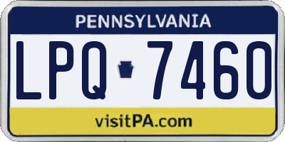PA license plate LPQ7460