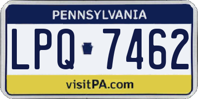 PA license plate LPQ7462