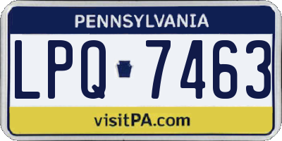 PA license plate LPQ7463