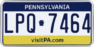 PA license plate LPQ7464