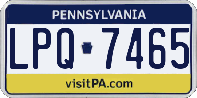PA license plate LPQ7465