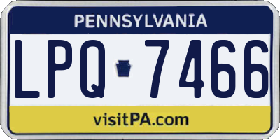 PA license plate LPQ7466