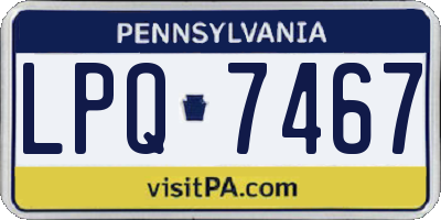 PA license plate LPQ7467