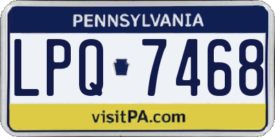 PA license plate LPQ7468