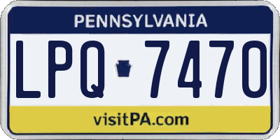 PA license plate LPQ7470