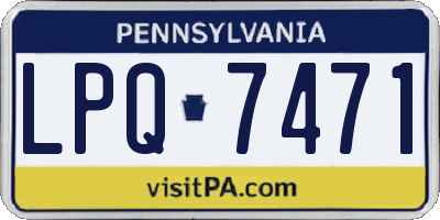 PA license plate LPQ7471