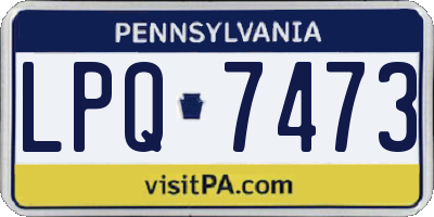 PA license plate LPQ7473