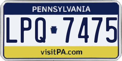 PA license plate LPQ7475