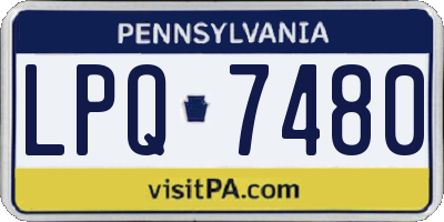 PA license plate LPQ7480