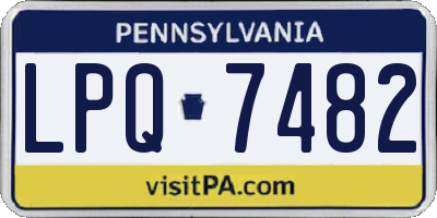 PA license plate LPQ7482