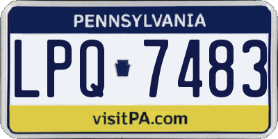 PA license plate LPQ7483
