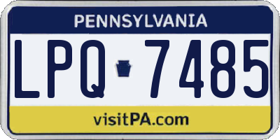 PA license plate LPQ7485