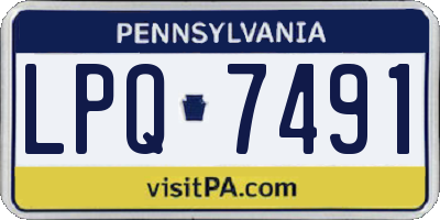 PA license plate LPQ7491