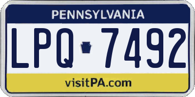 PA license plate LPQ7492