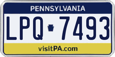 PA license plate LPQ7493