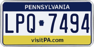 PA license plate LPQ7494