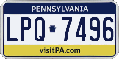 PA license plate LPQ7496