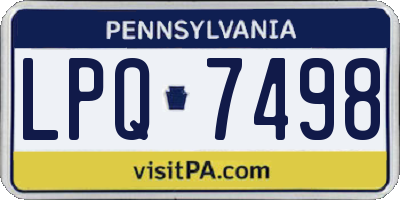 PA license plate LPQ7498