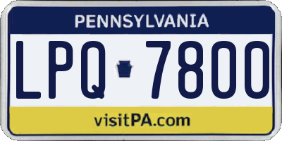 PA license plate LPQ7800